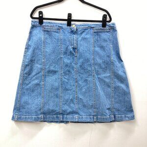 Vintage Jones Sport‎ Blue Jean Denim Skirt, Size 16 Stretch A-Line Knee Length